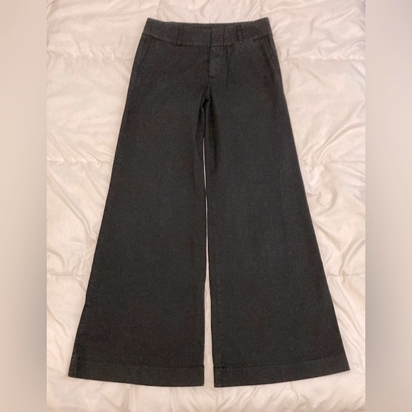 Frame Denim Wide Leg Pants In Black